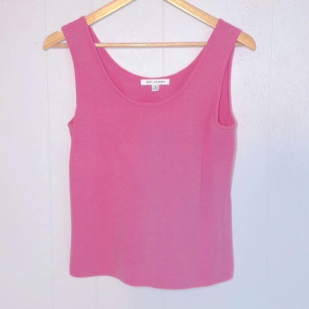 St. John Collection by Marie Grey Vintage Jewel Neck Knit Tank Sweater Top